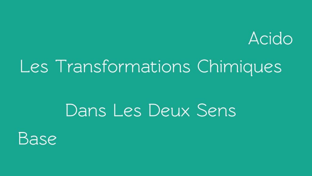 Transformations Chimiques Seffectuant Dans Les Deux Sens