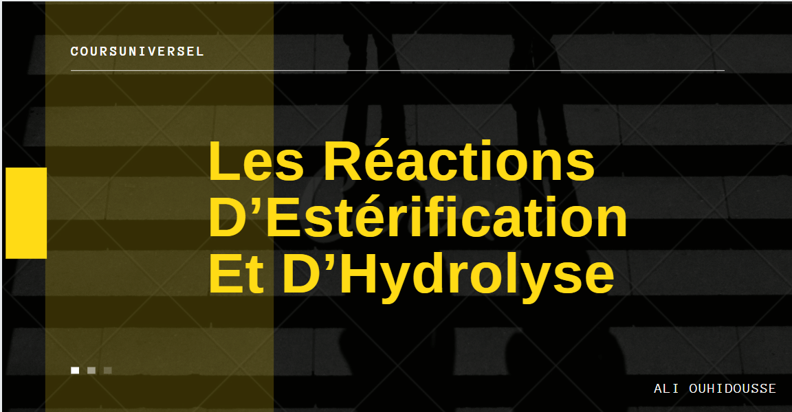 Les réactions d’estérification et d’hydrolyse